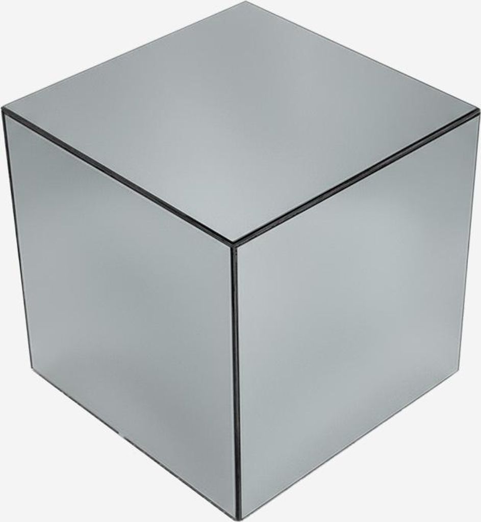 sweeek - Kubischer Tisch mit Spiegelglas, Sofaende, Beistelltisch, 30 cm - Transparent