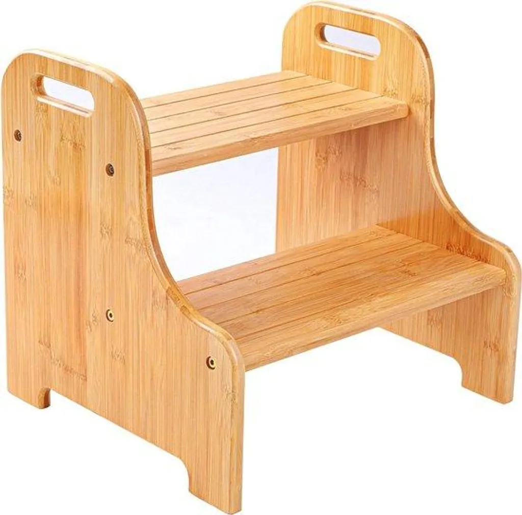 Tabouret en bambou ergonomique et résistant à l'humidité 45x40x30 cm