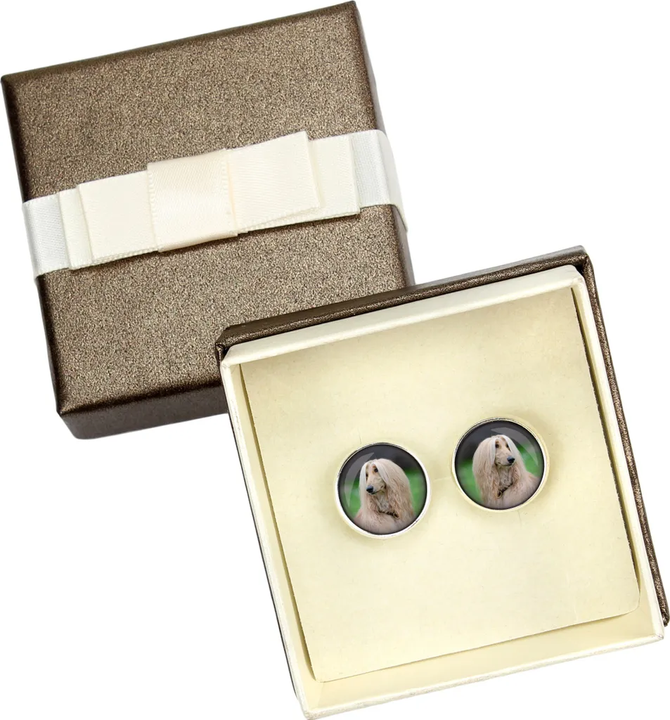 Gemelli Levriero Afgano in Argento Art-Dog - Accessorio Uomo Elegante