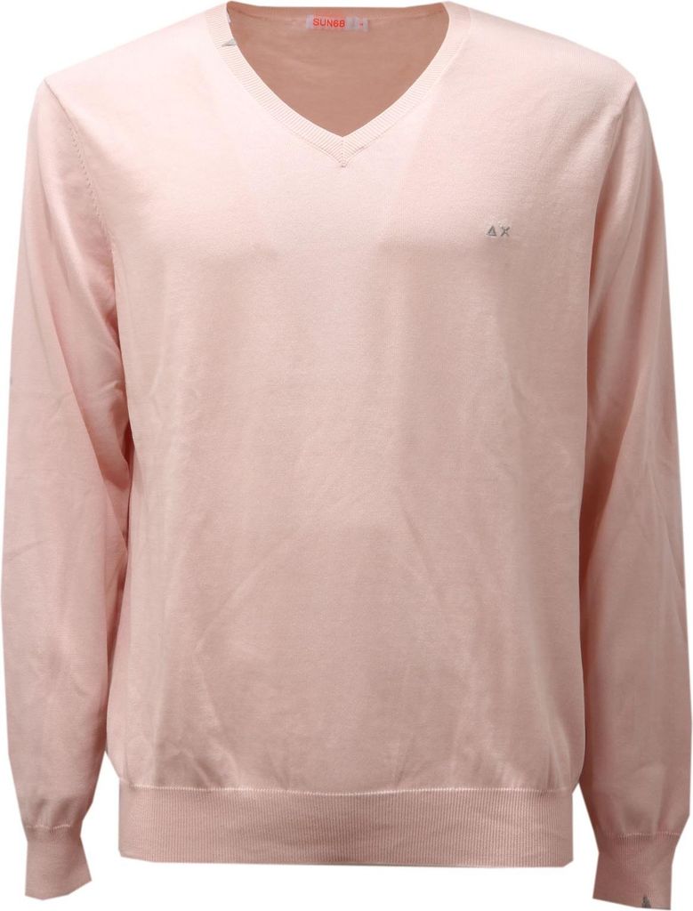 6675AE maglione uomo SUN68 light pink Baumwolle v-neck sweater man