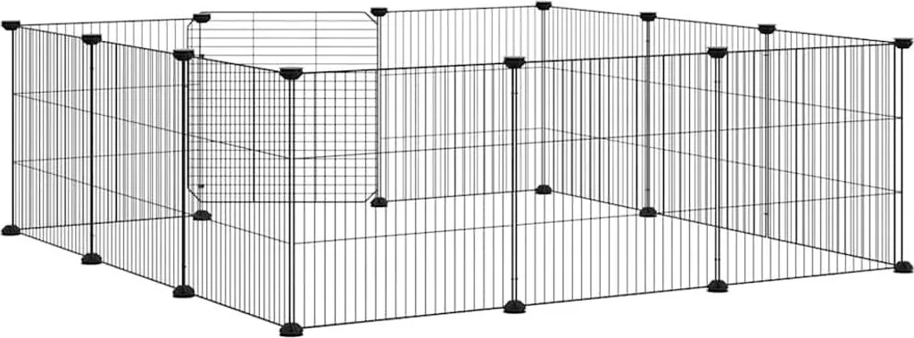 Enclos Modulable pour Petits Animaux avec Porte - 12 Panneaux 35x35 cm