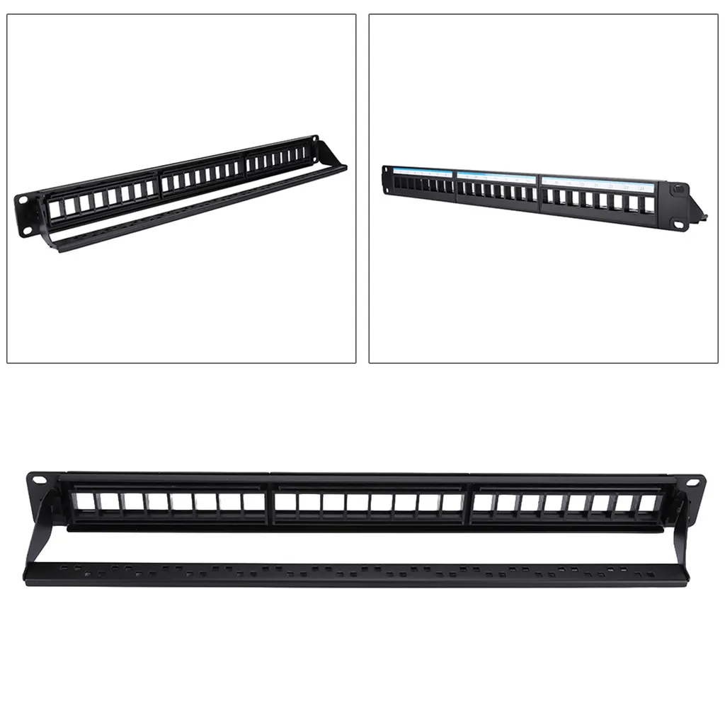 Patch Panel 24 Porte CAT6 1U Rack 19" - Pannello Vuoto Modulare
