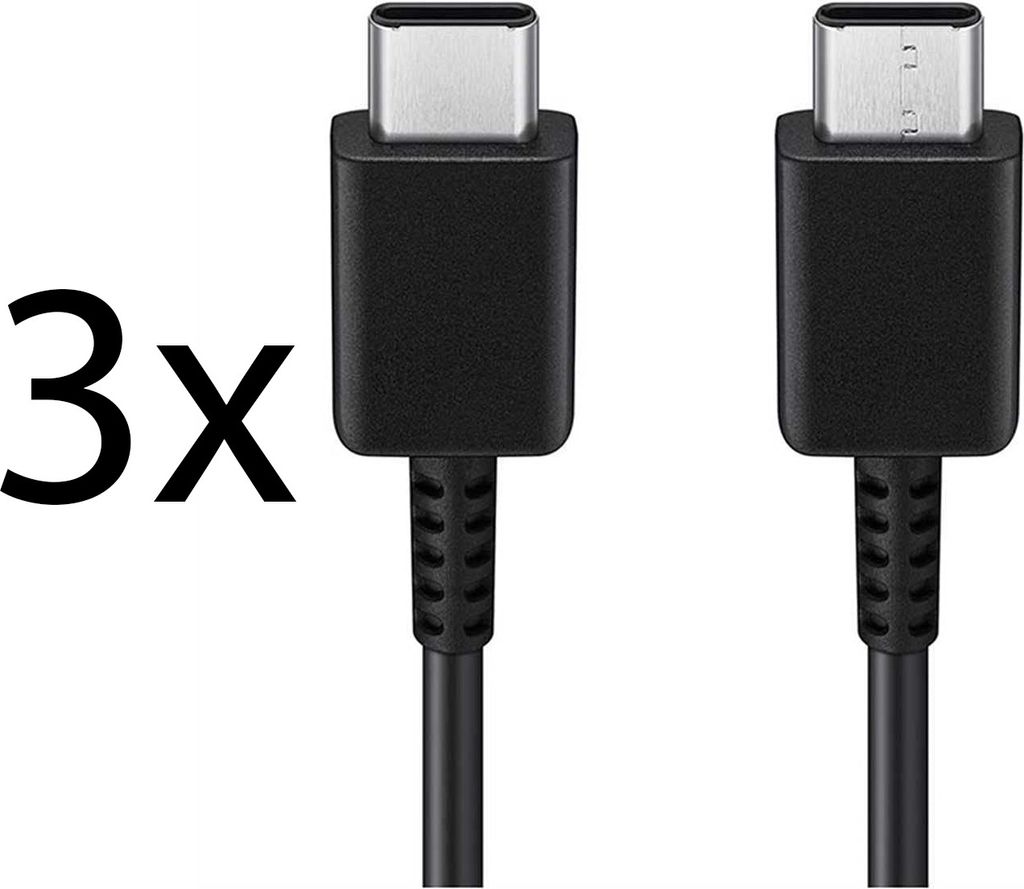 3x Typ-C Schnell-Ladekabel für Original Samsung Galaxy Note 8, Note 9 Datenkabel 5A super-schnell schwarz 1m beidseitig USB Type-C super-fast-Char...