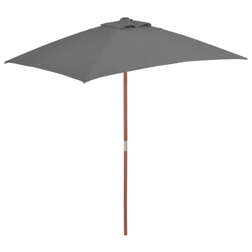 Ombrellone Rettangolare 150x200 Palo Legno Antracite | The Living Store
