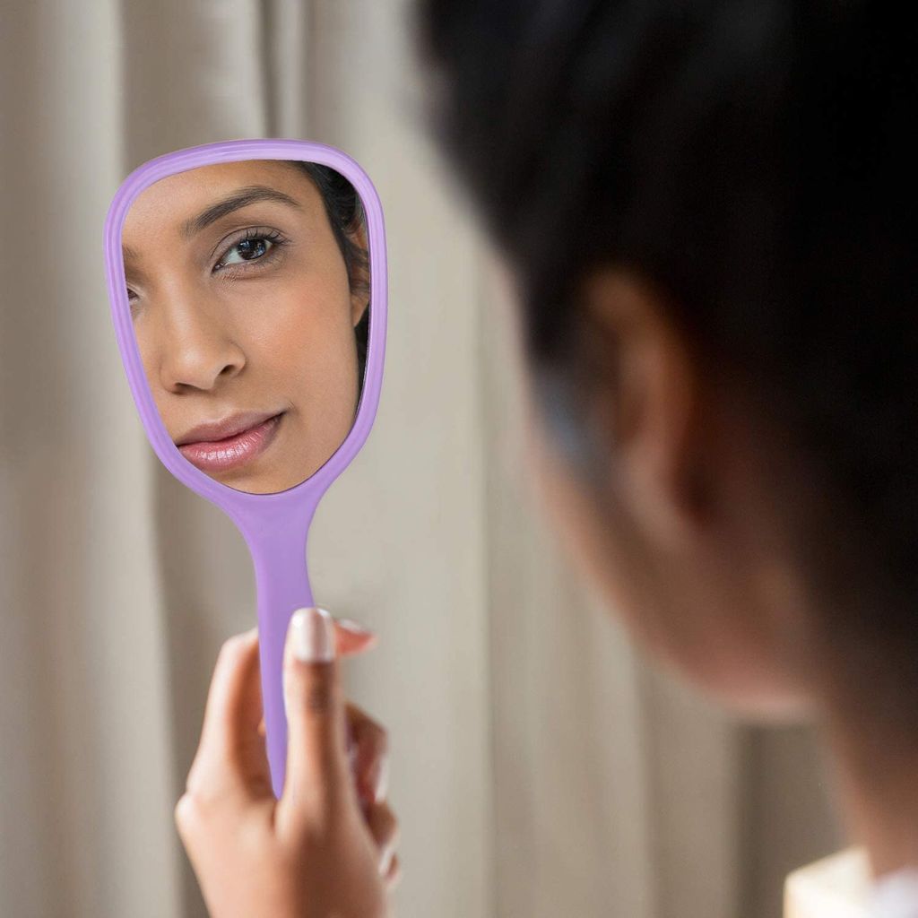 Handspiegel Mit Holzgriff – Tragbar Für Make-up Unterwegs, Home & Salon