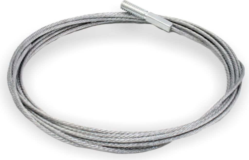 Drahtseil Ø 1,5 mm, 7x7, sechskant-verpresstes Gewindeterminal M5 x 15 mm / 25 mm, Stahl verzinkt | Länge 1500 mm