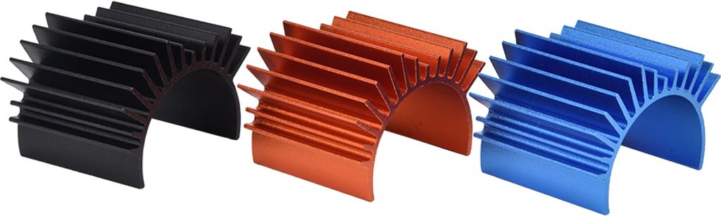 3er-Pack Kühlrippen-Set aus Metall, 3 Farben, kompatibel mit RC Auto 540/550 Motor