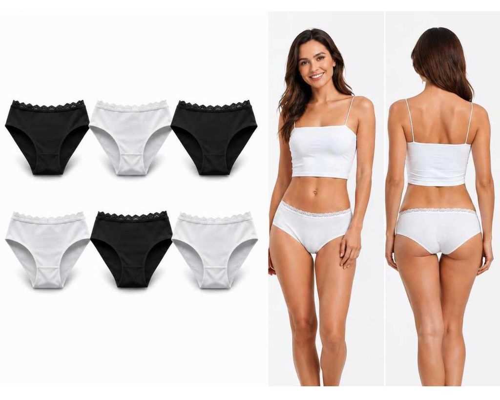 6er Set Damen Slips Baumwolle Unterhosen weich elastischer Produktbild 