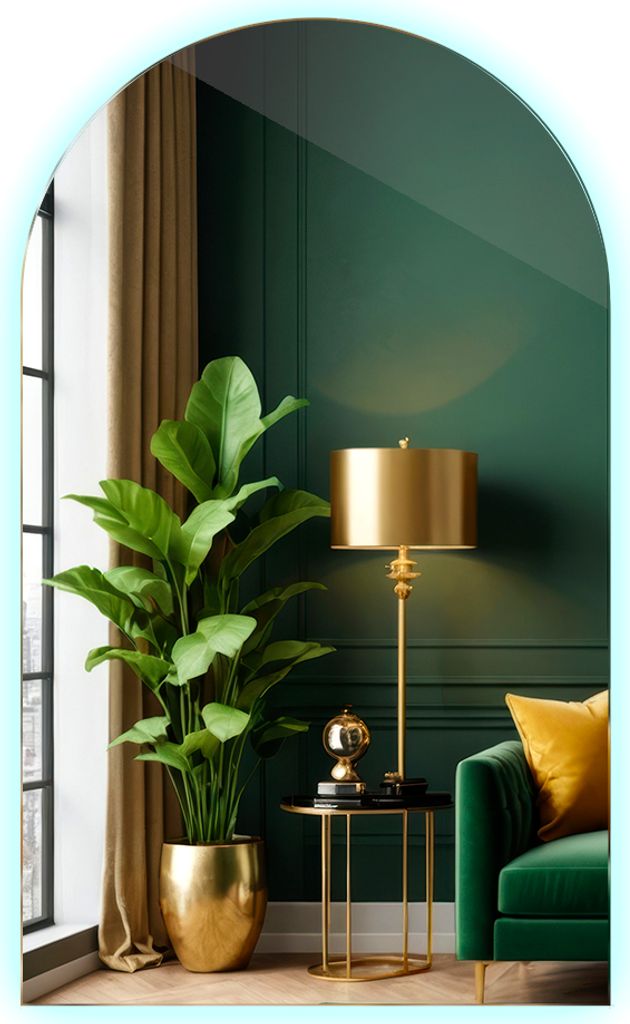 Modernes Rundbogen-Spiegel LED Bogen Badezimmerspiegel - 50x90 cm - LED- Kalt (6500K)