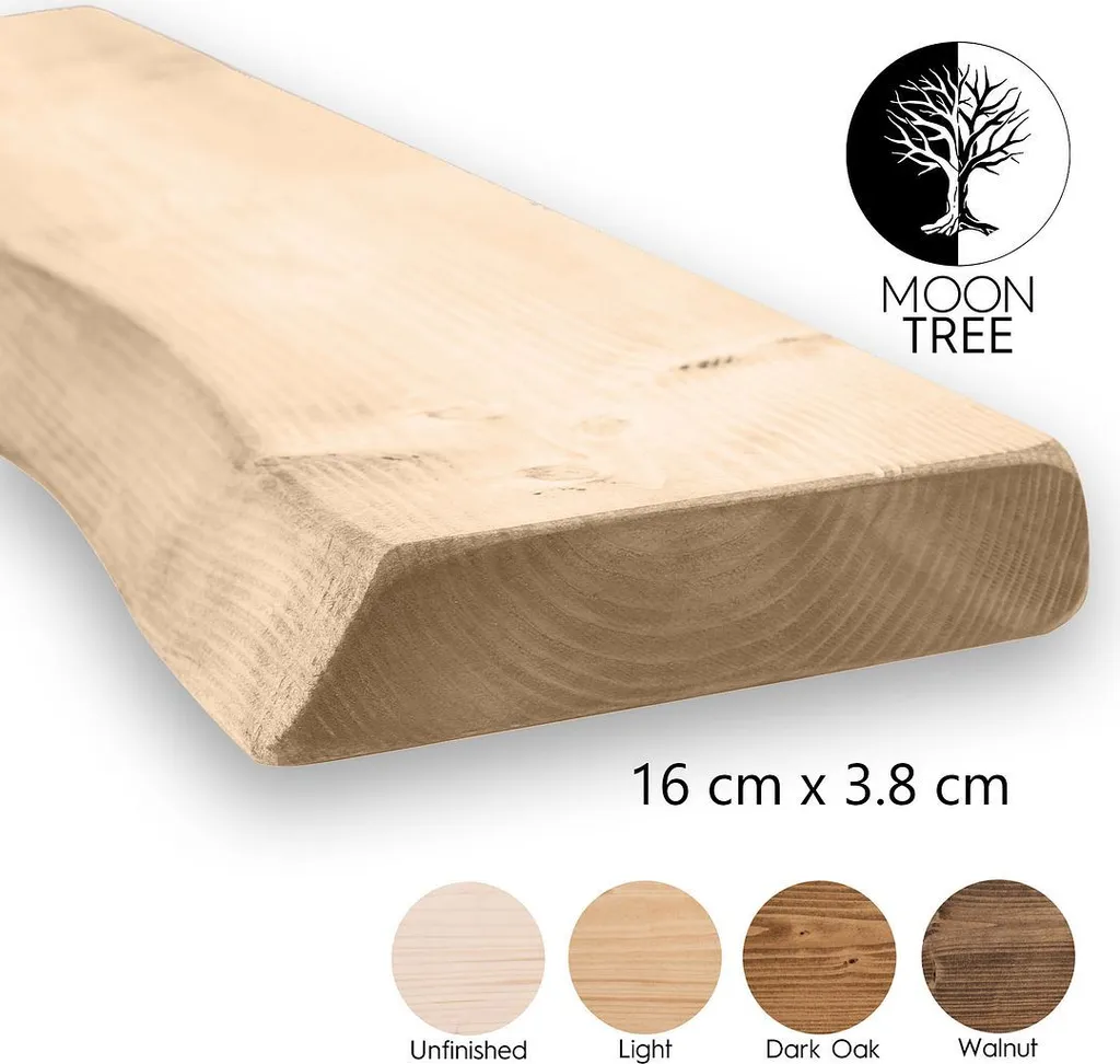 Mensola in Legno Massiccio MoonTree Vasteras 150x16cm per Casa Rustica