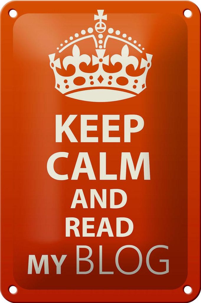Blechschild Spruch 12x18cm Keep Calm and read my block