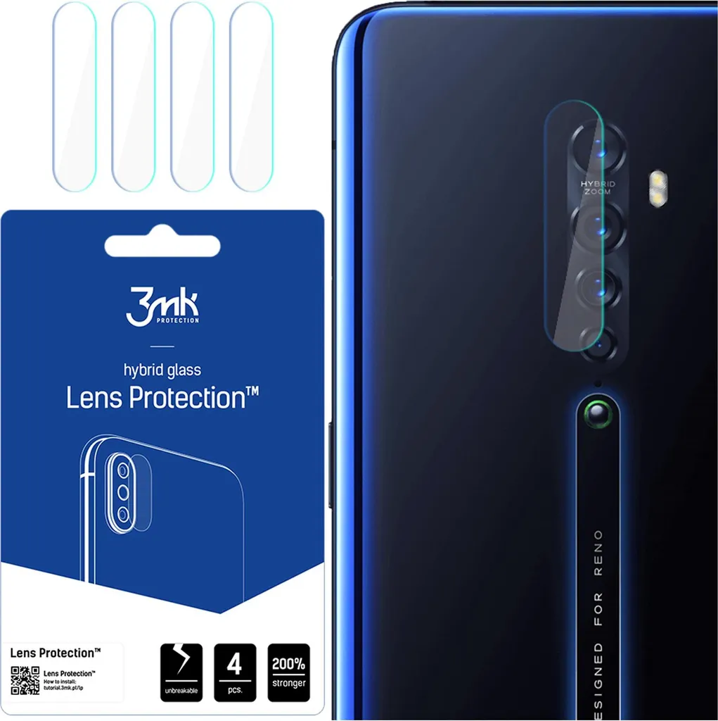 Protezione Lente Oppo Reno 2 3Mk: Vetro Ibrido Anti-Graffio 3Mk
