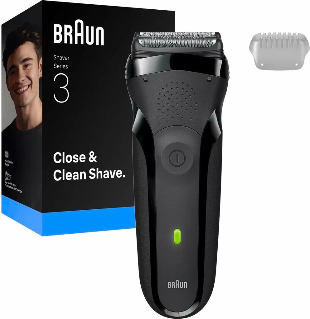 Rasoir barbe Braun 300s rechargeable pour un usage quotidien rapide