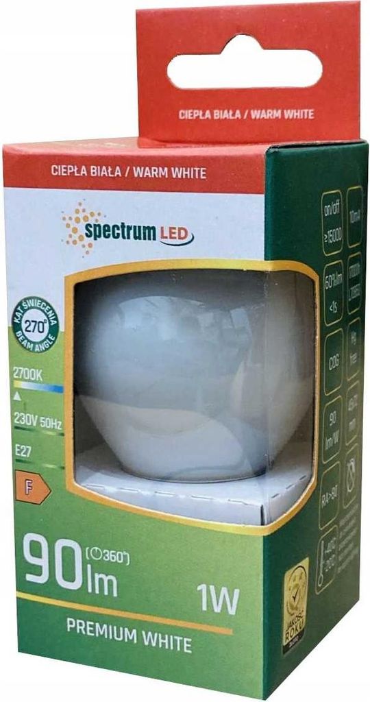 LED žiarovka tooLight 1W E27 Teplá 230V WOJ+14585 Obrázok produktu 