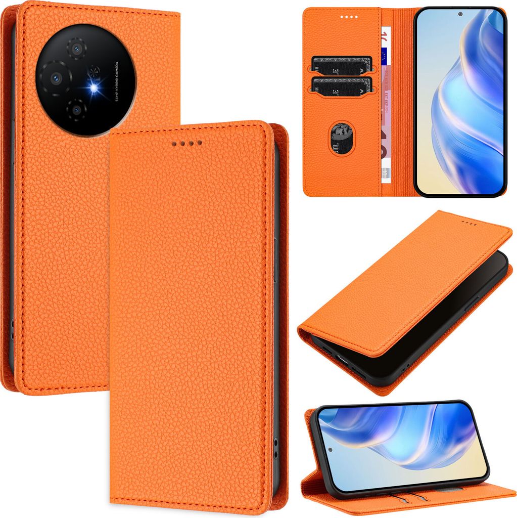 Litchi Leder Handyhülle für TCL 50 Pro NxtPaper Wallet Produktbild 