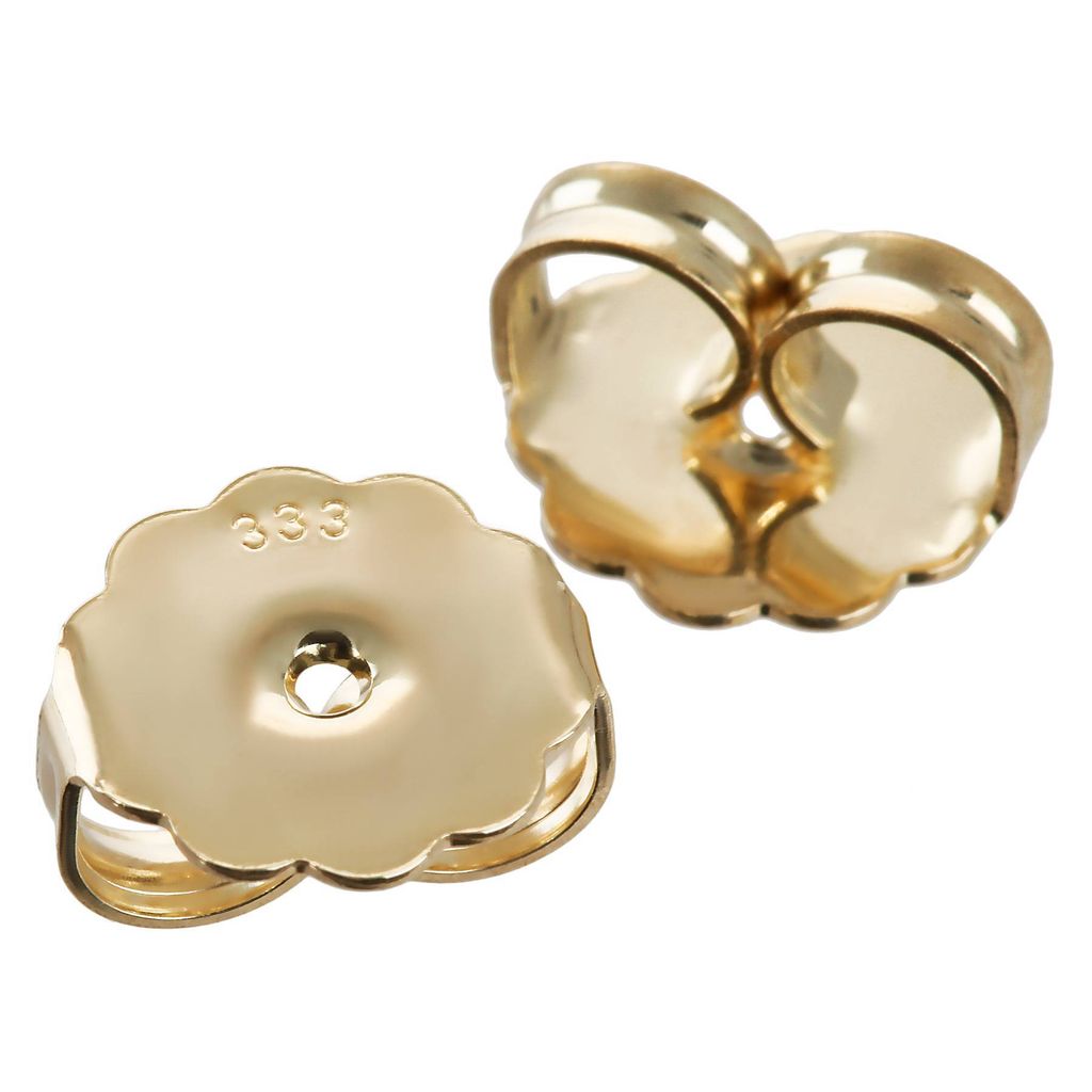 1 Paar 333 8 Karat Gelbgold 10mm Gegenstecker Butterfly Verschluss