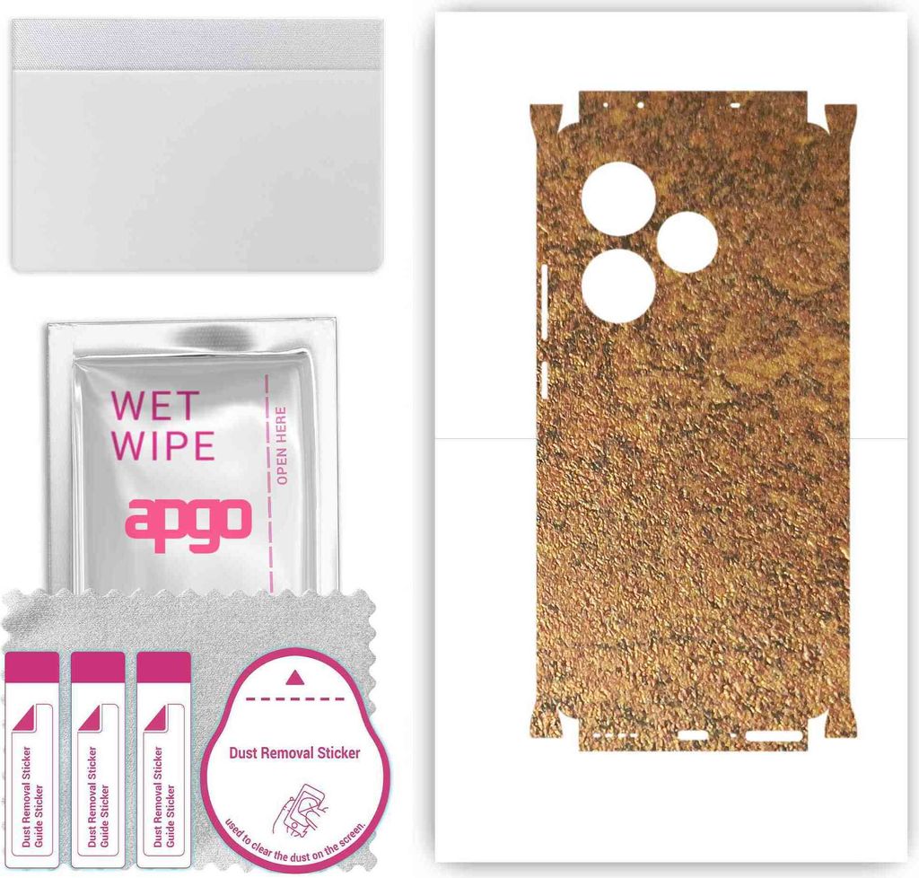 apgo Rückseite + Seiten Schutzfolie, Skin, kompatibel mit Realme GT 6T, Hinten Displayschutzfolie aus Vinylfolie, kratzfest, einfache Montage - Ro...