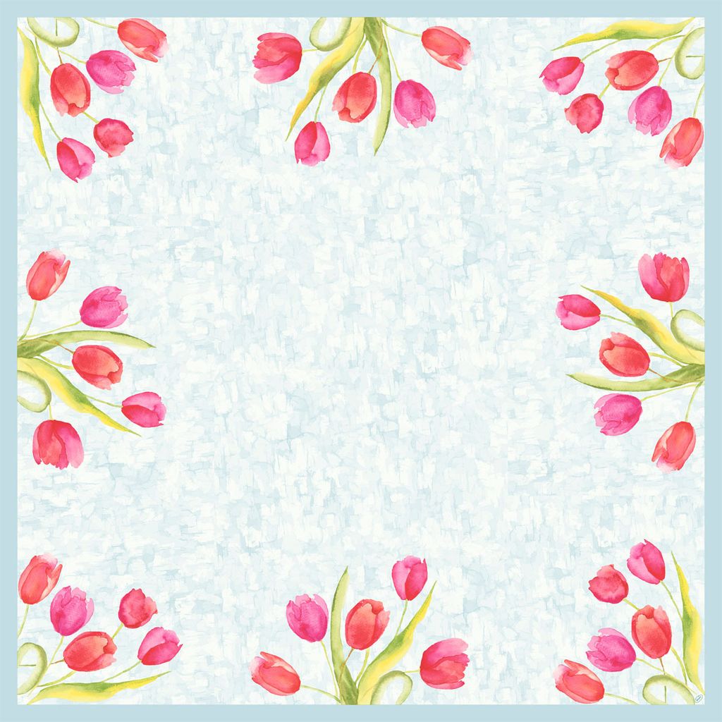 DUNI Dunicel Mitteldecken Painted Tulips 84x84cm