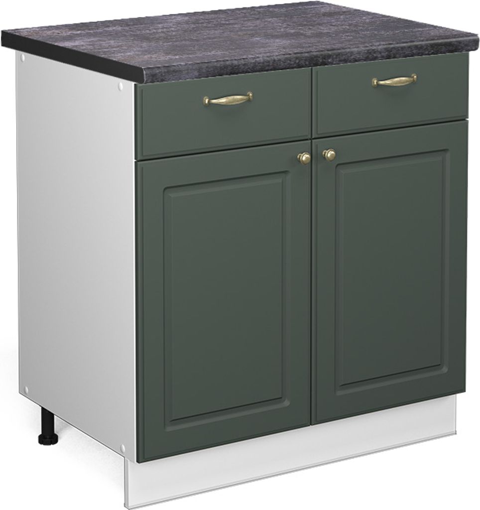 Küchenunterschrank Vicco Fame-Line Grün-Gold Landhaus 80 cm , AP Anthrazit, Model 46995