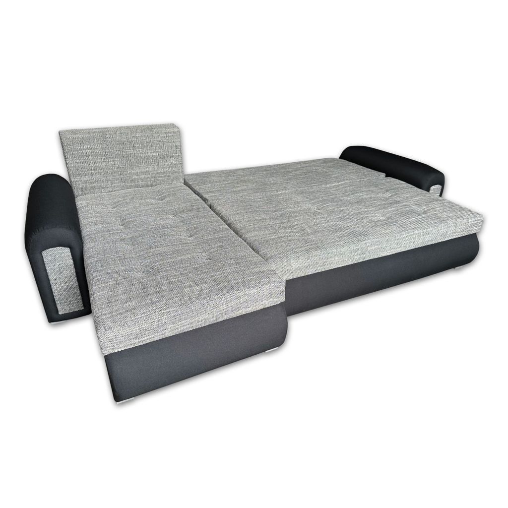 Relax-Ecksofa mit Schlaffunktion und Bettkasten in grau und Produktbild 9