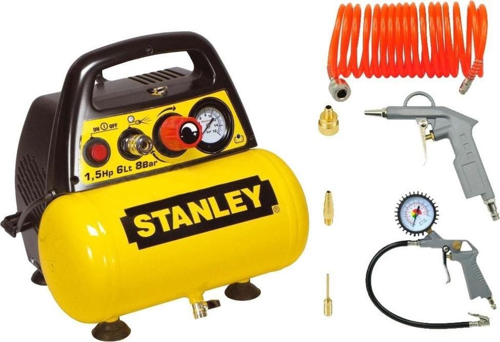 Stanley 6L ölfreier Kompressor + Pneumatik-Kit