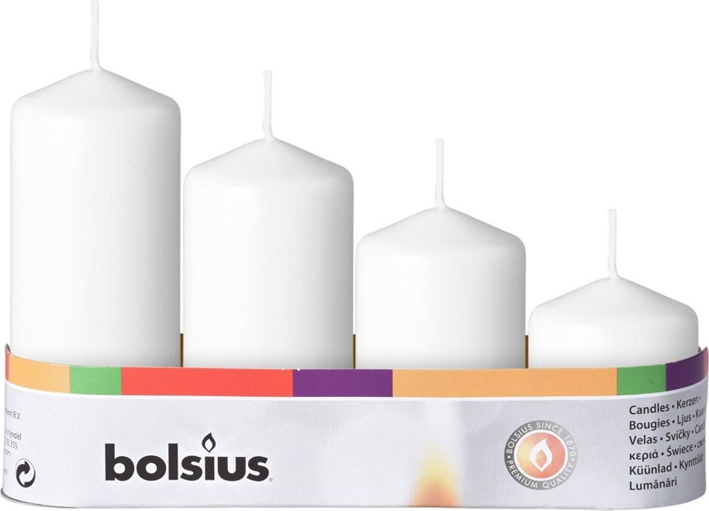 Bolsius Stupně 4ks 48mm bílé svíčky Obrázek produktu 