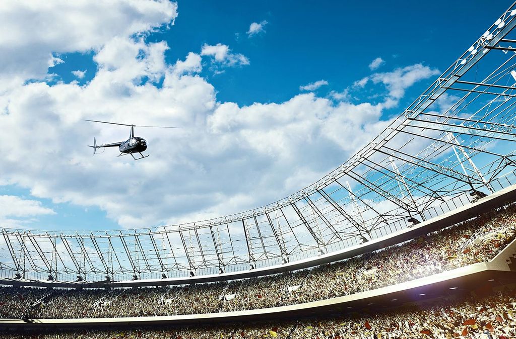 Jochen Schweizer Heli-Stadionrundflug übers Rheinland; Erlebnis verschenken oder selbst erleben; Gutschein gültig für 1 Person Mindestteilnehme...