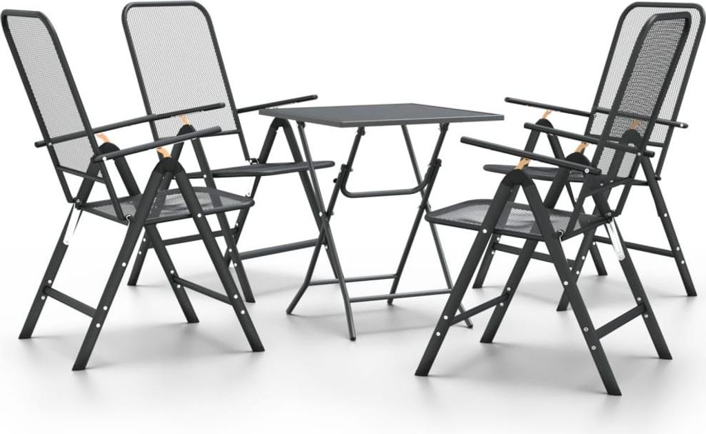 vidaXL 5-tlg. Garten-Essgruppe Streckmetall Anthrazit