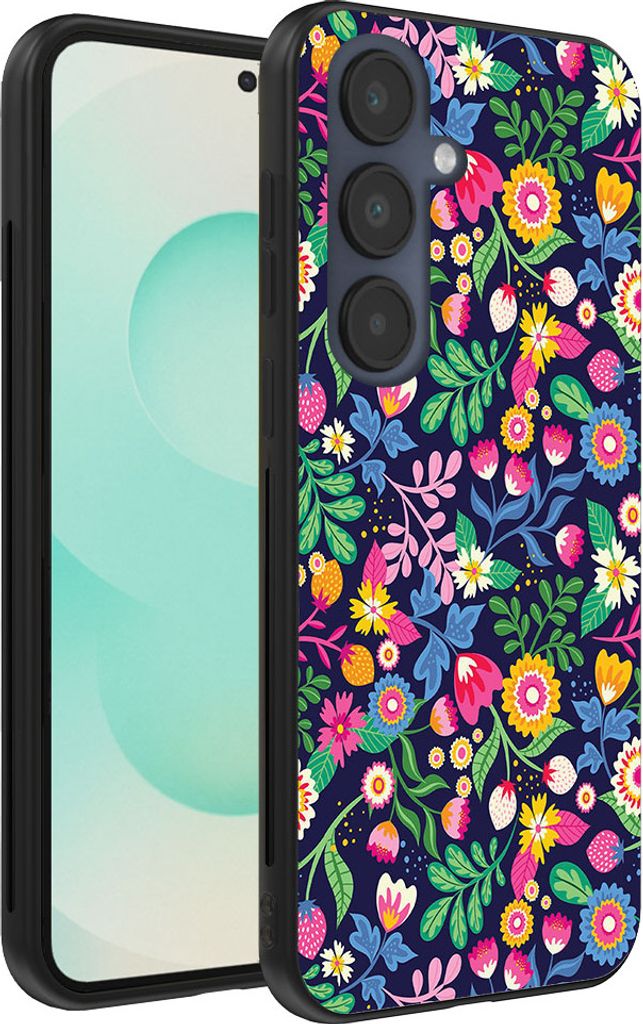 Smartphonica Handytasche Geeignet für Samsung Galaxy S25 Plus mit Blumendruck - TPU Rückseite Abdeckung Fall Blumendesign