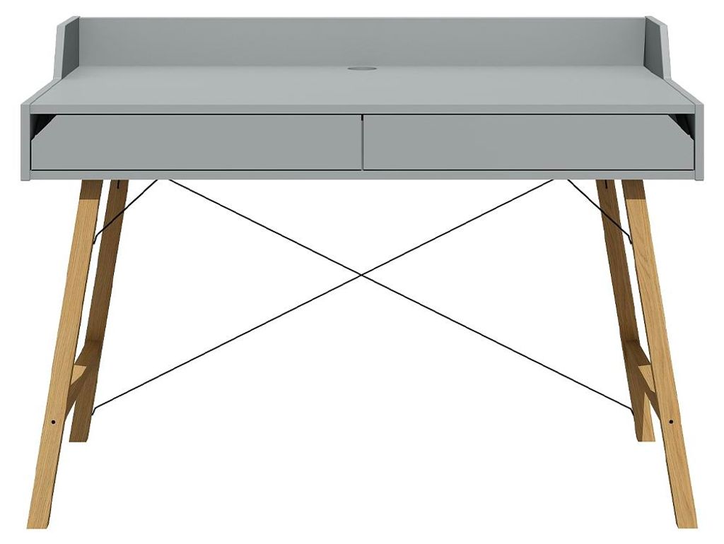 Schreibtisch mit 2 Schubladen, Grau, 60cm