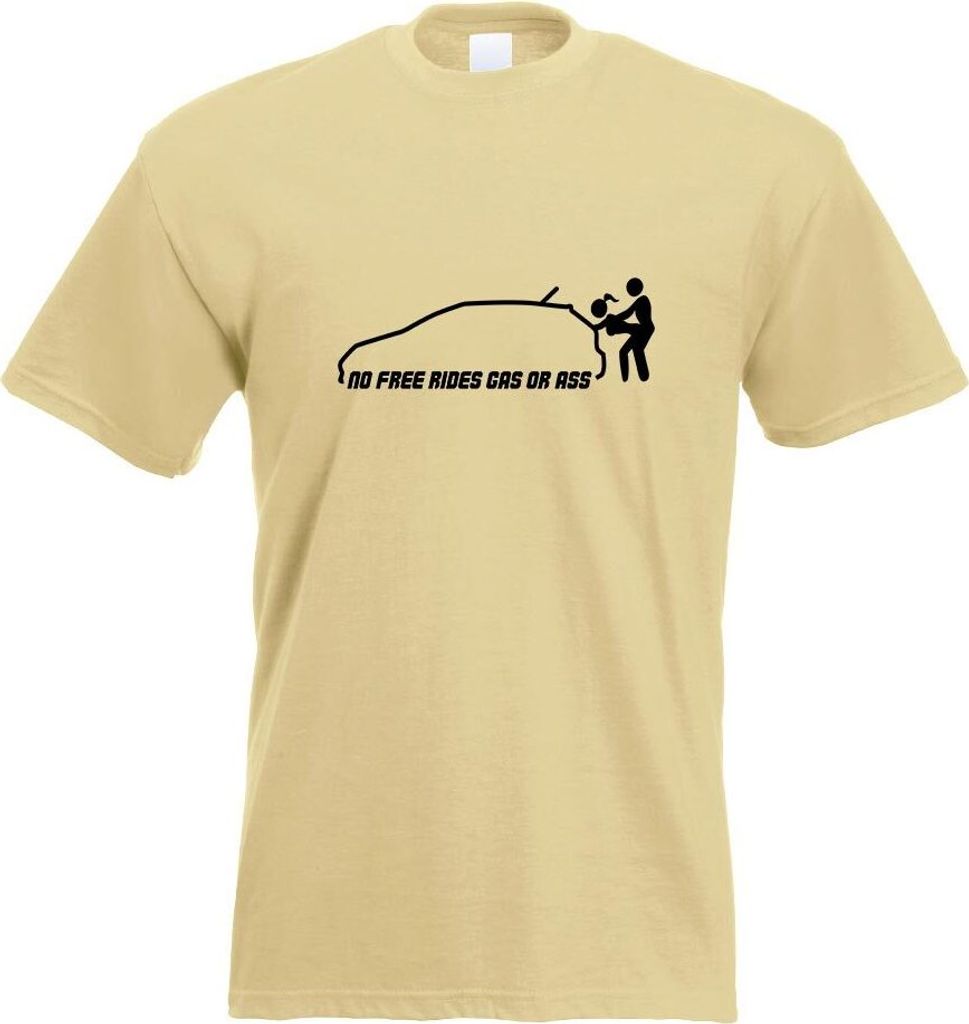 Kiwistar - T-Shirt - Khaki - No Free Rides - Gas or Ass Motiv Bedruckt Funshirt Design Print - mit Motiv Bedruckt - Funshirt Design - Sport - Freiz...