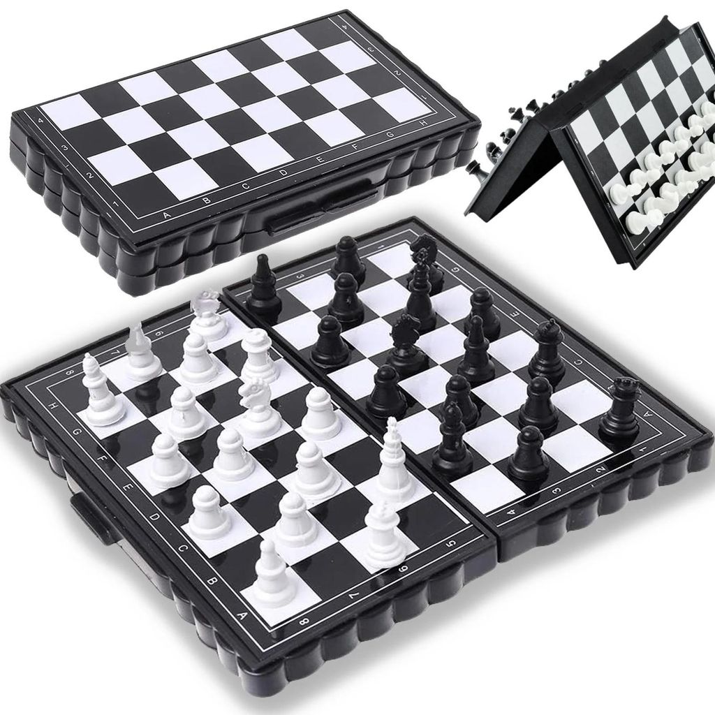 Szachy warcaby magnetyczne 2w1 podróżne mini gra planszowa Zdjęcie produktu 