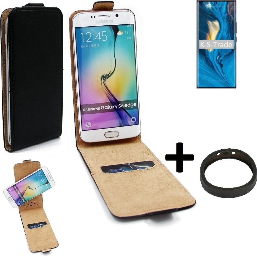K-S-Trade TOP SET Handy-Hülle kompatibel mit nubia Z30 Pro 360° Flipstyle Schutz-Hülle Smartphone Tasche schwarz + TPU Bumper, Case Hülle Flip