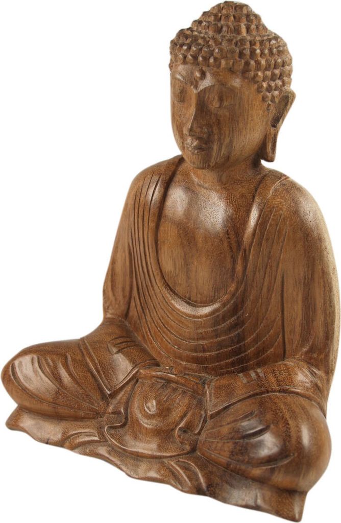 Holzbuddha, Buddha Statue, Handarbeit 20 cm, Dhyana Mudra - Produktbild 