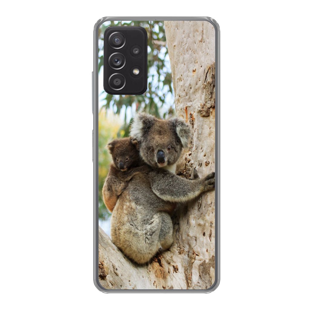 MuchoWow Handyhülle Schutzhülle Hülle für Samsung Galaxy A33 5G Koalas - Kind - Baum - Kinder - Junge - Mädchen Silikon Softcase Handy Hüll...