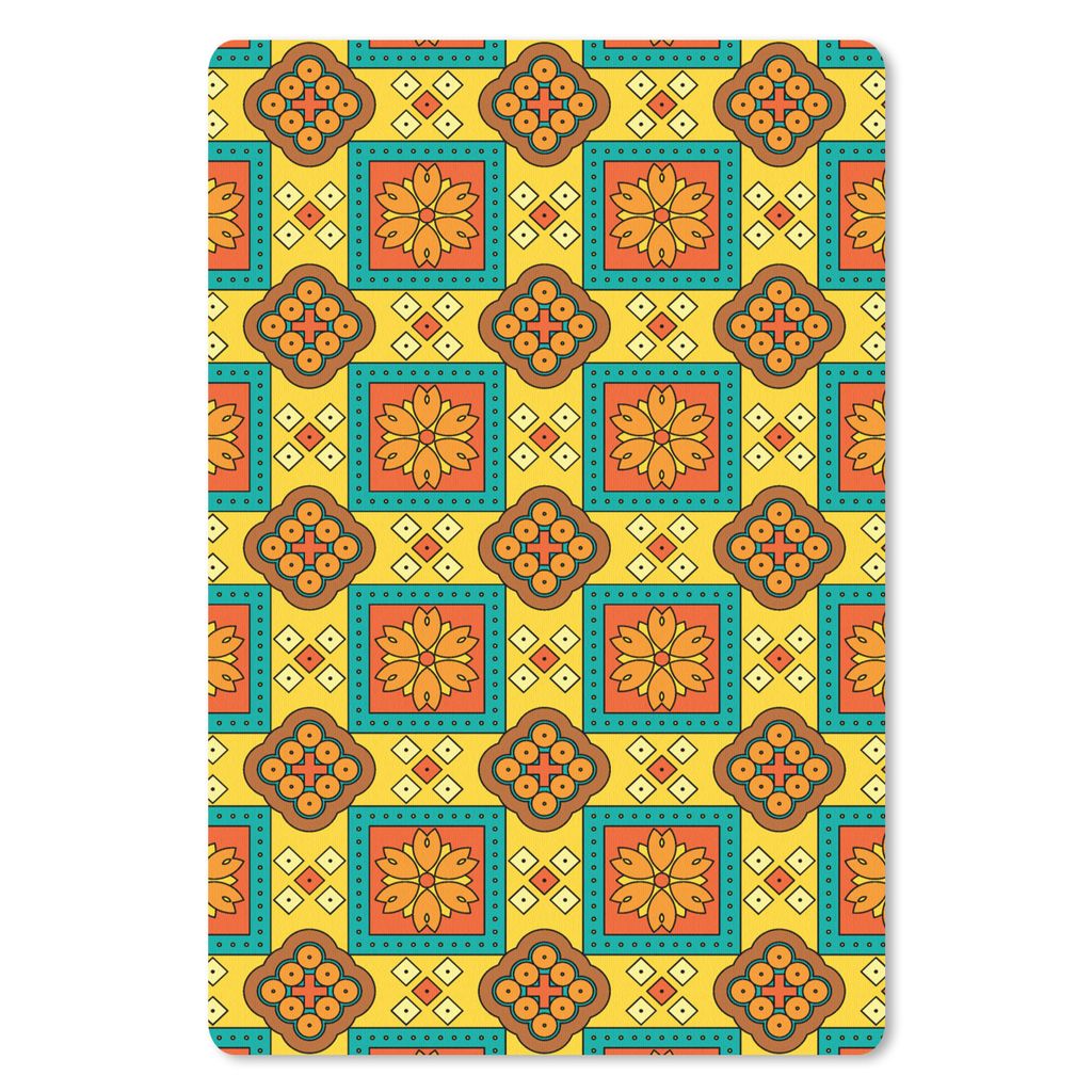 MuchoWow Mauspad Mousepad Patchwork - Retro - Blumen - Design 18x27 cm - Mousepads - Maus Mat - Pad - Mausunterlage