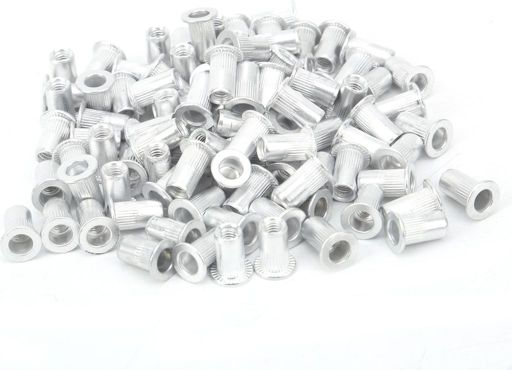 100 Stück Zugnietmuttern aus Aluminium, Flachkopf, vertikal, Hardwarezubehör WJ?30045M4