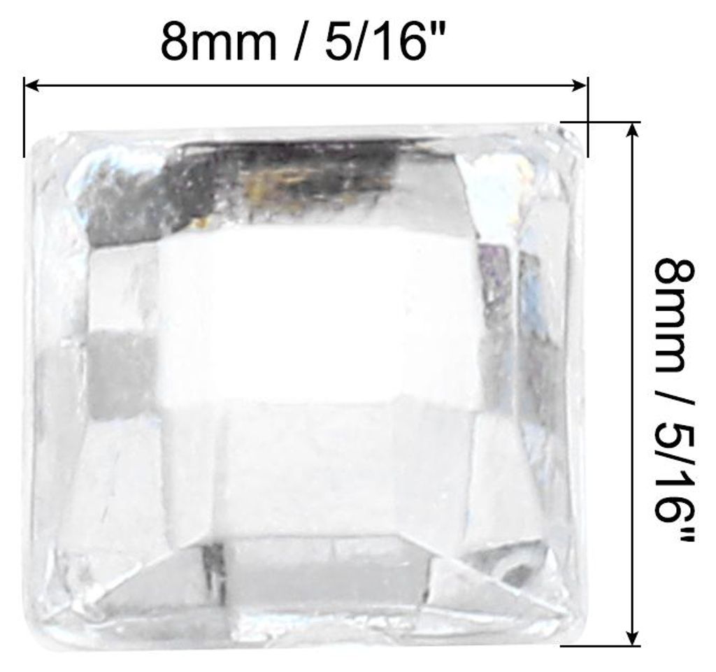 50 Stš¹ck Acryl Flachrš¹cksteine 8mm Quadratisch Kš¹nstliche Edelsteine Glitzersteine fš¹r Basteln Gesichtsbemalung Kostš¹mschmuckherstel...