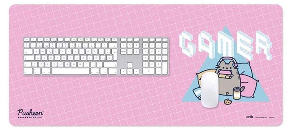 Pusheen, gaming muismat XXL 90x40cm, antislip, zwarte, Productafbeelding 
