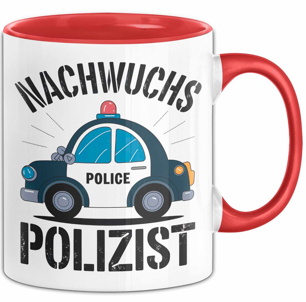 Polizist Tasse Geschenk Lustige Geschenkidee Spruch Nachwuchs Polizist (Rot)
