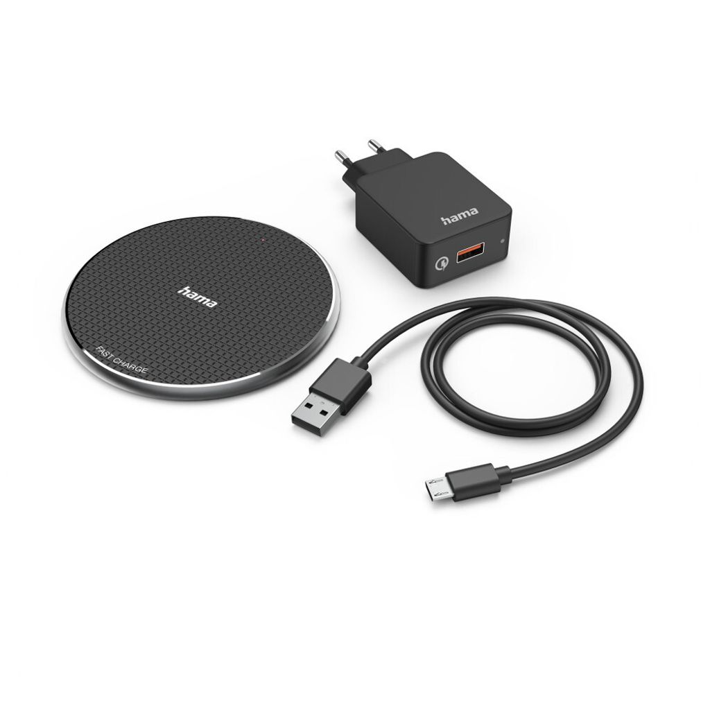 Hama QI-FC10, Drinnen, AC, USB, Kabelloses Aufladen, 1 m, Produktbild 