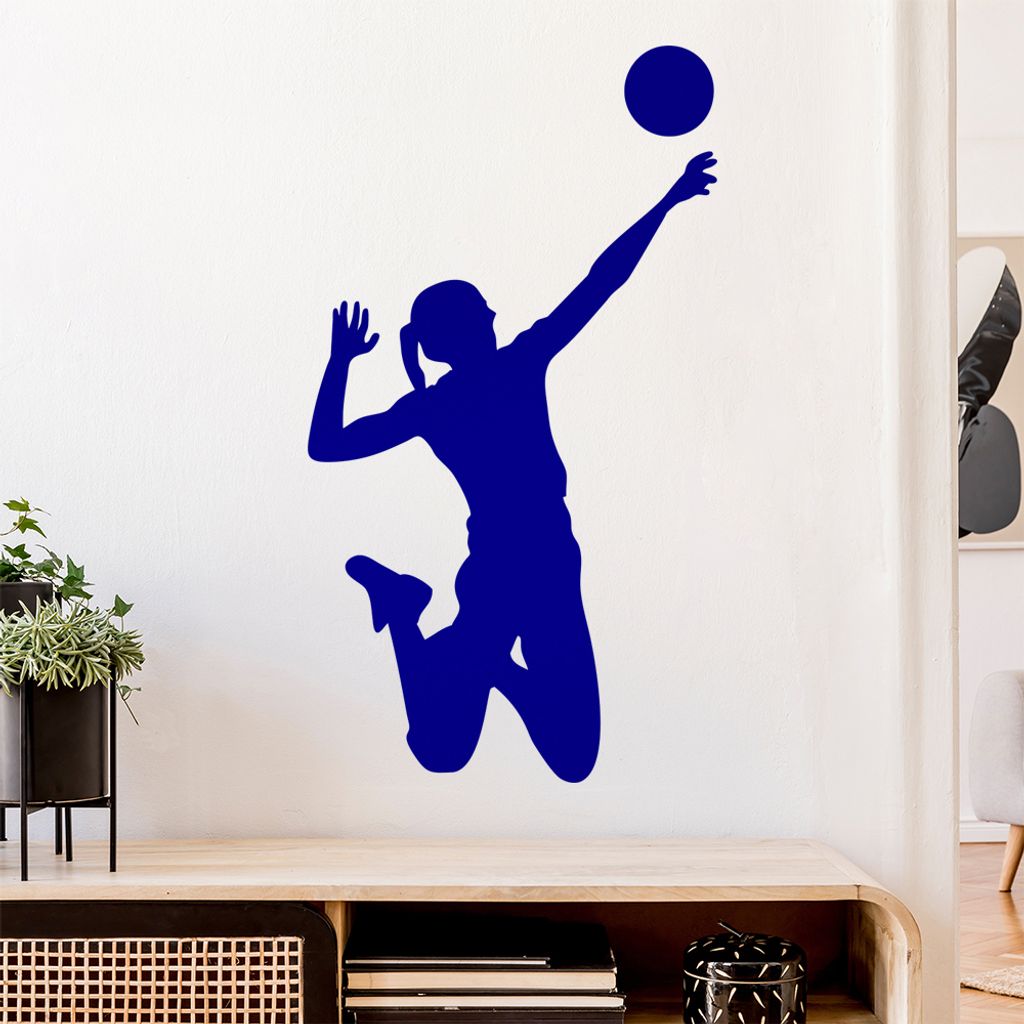 Volleyball Spieler Figur Wandtattoo Wandaufkleber Wall Sticker - Dekoration, Küche, Wohnzimmer, Schlafzimmer, Badezimmer