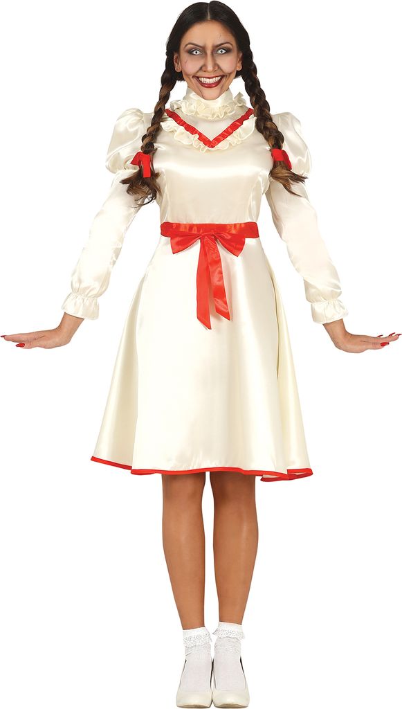 Halloween Puppe Grusel Kostüm Kleid Puppenspiel Horror Schreck Puppen Haarrot Gruseln Ausstattung Krusel Mystik Nacht Kleidung Schock Kreativ Klei...