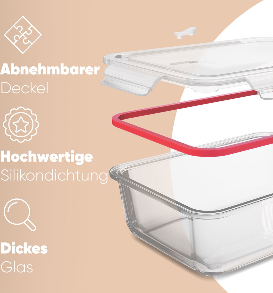 classbach® Frischhaltedosen Glas mit Deckel | 9er Set | für Produktbild 6