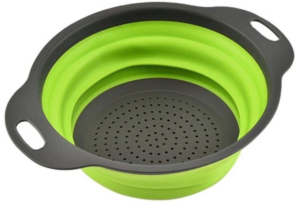 Go Go Gadget – faltbares Sieb – zusammenklappbares Sieb – platzsparend – Camping-Werkzeug – Küchenhelfer – grün/grau – 20 cm – 1 ...
