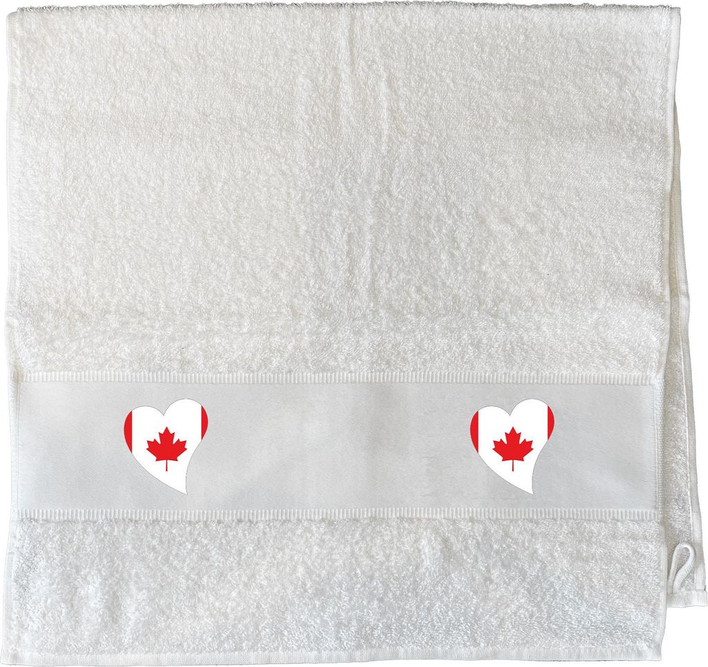Huuraa Handtuch Kanada Flagge Herz 50x100cm White Baumwolle Handtuch Geschenkidee