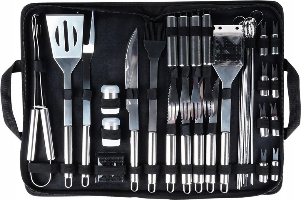 Set de grillades complet avec mallette de transport pour barbecue