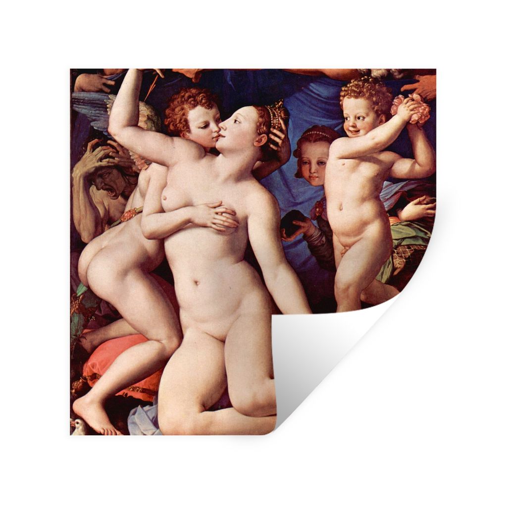 MuchoWow Wandtattoo Wandsticker Wandaufkleber Venus, Amor, Torheit und Zeit - Leonardo da Vinci 80x80 cm Selbstklebend und Repositionierbar - Wie...