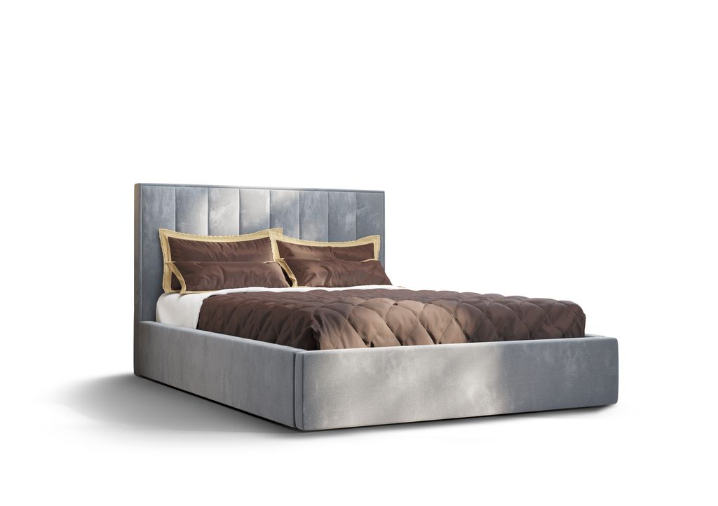 Polsterbett Alezio, A: 160 cm x 200 cm, Farbe: Monolith70 (Grau), Bett mit Stauraum, Doppelbett, Bett 160x200cm, Bett mit Matratze