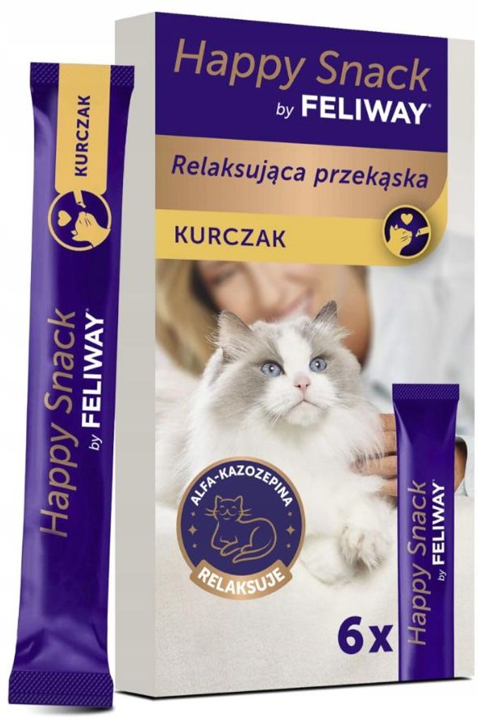 CEVA Feliway Happy Snack, pollo – premio para gatos – 6 Imagen del producto 